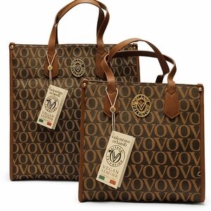 Valentino Orlandi Monogram Tote Set | Large & Small | Vegan Leather